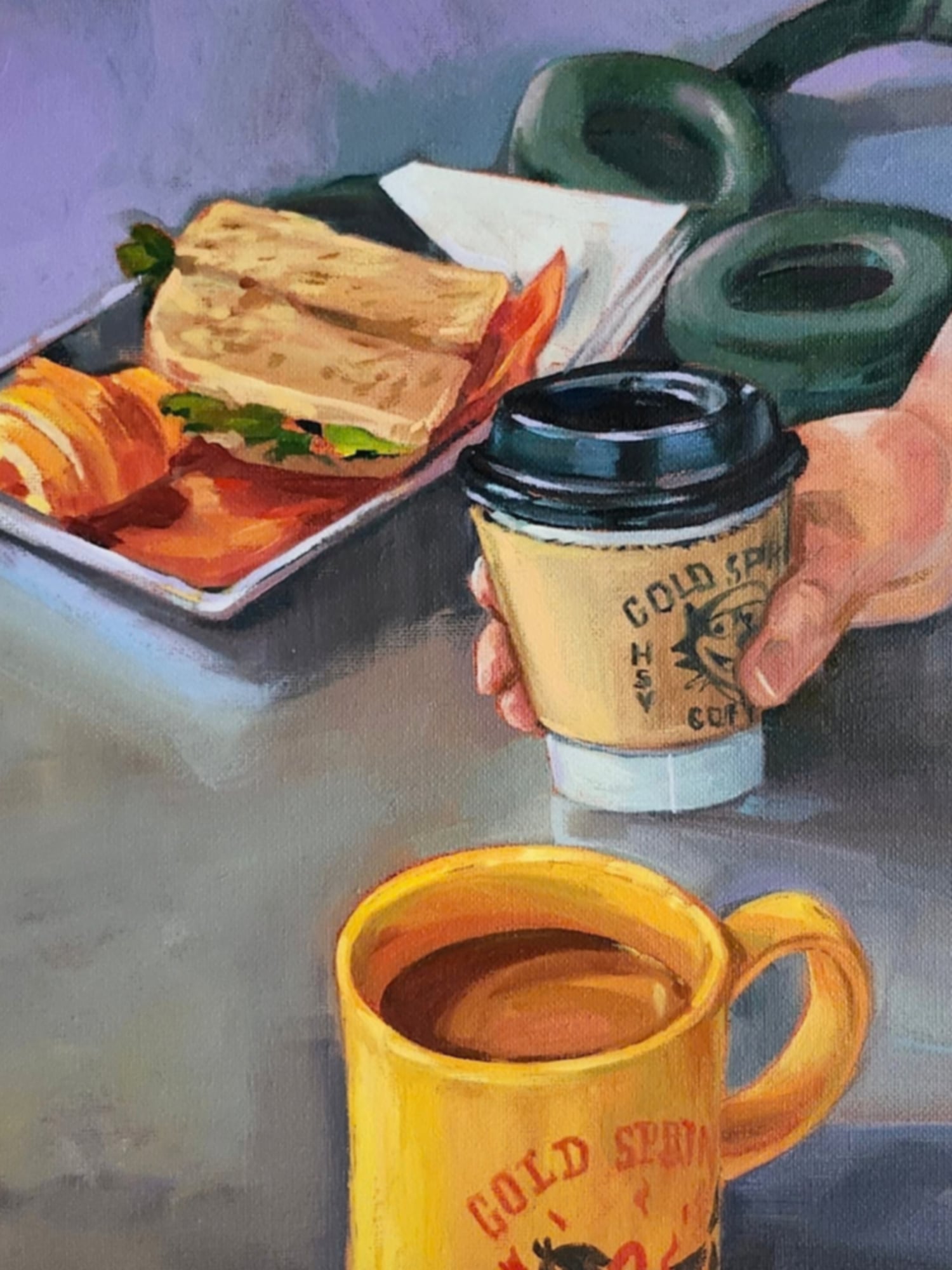 Yellow Mug — Oil on canvas, 12" × 12"